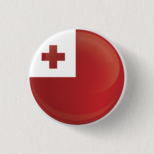 Tonga  Round Icon Flag Button (Front)