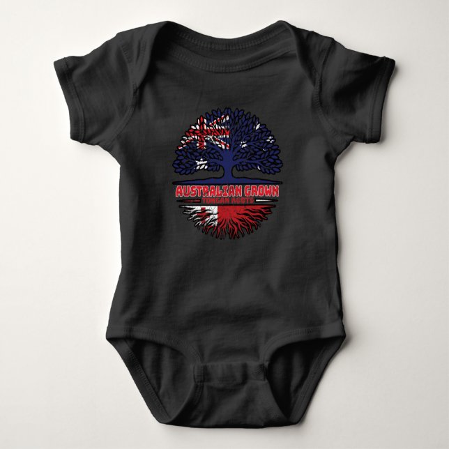 Tonga Tongan Australian Australia Tree Roots Flag Baby Bodysuit (Front)