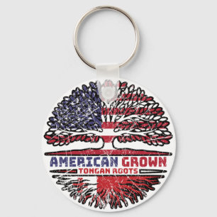Tonga Tongan US American USA United States Tree Keychain