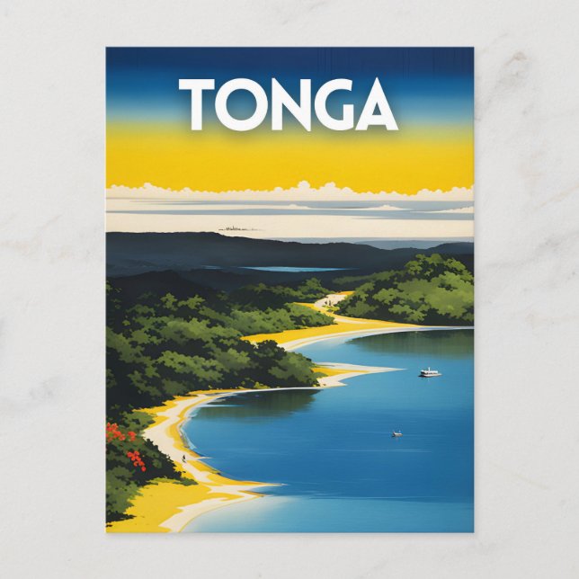 Tonga Travel Art Poster Postcard (Front)