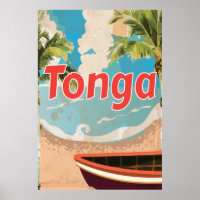 Tonga Vintage vacation Poster