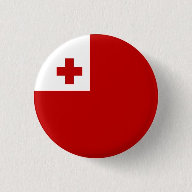 Tongan Flag, Flag of Tonga Button (Front)