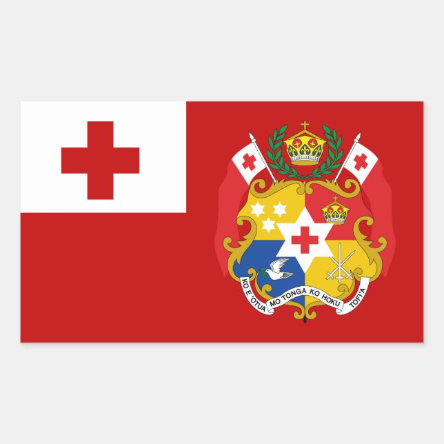 Tongan Flag & Seal, Flag of Tonga Rectangular Sticker (Front)