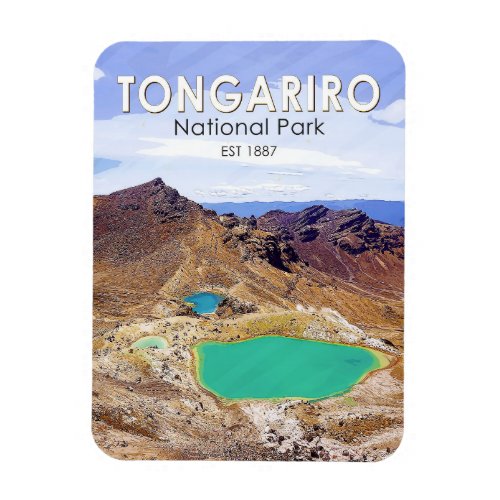 Tongariro National Park New Zealand Vintage  Magnet