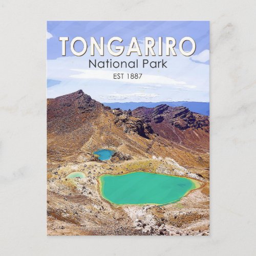 Tongariro National Park New Zealand Vintage Postcard