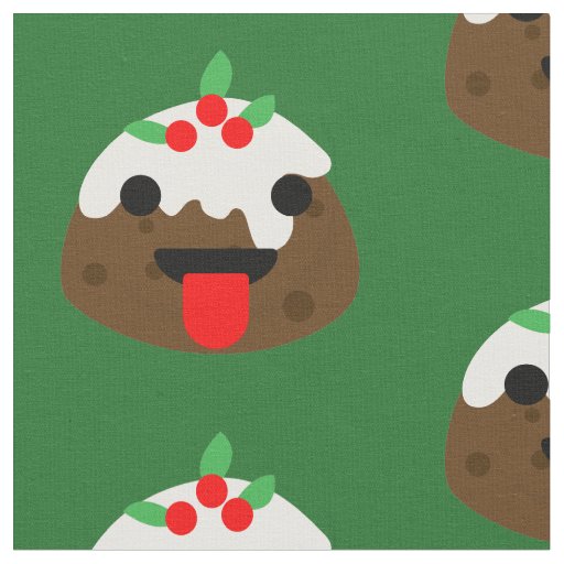 tongue christmas pudding fabric