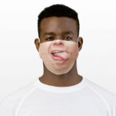 Tongue Funny Face Mask | Optical Illusion Mouth (Worn)