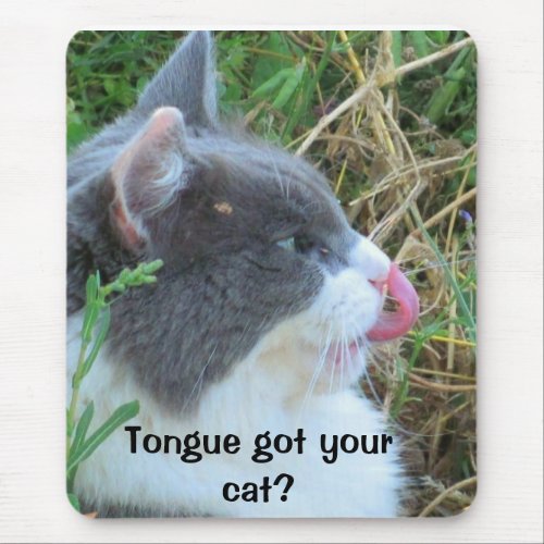Tongue got your cat Hank Font Mouse Pad