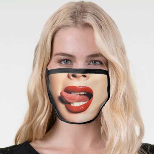 Tongue Licking Lips _ Hot Lady _ Flirting _ Fun Face Mask