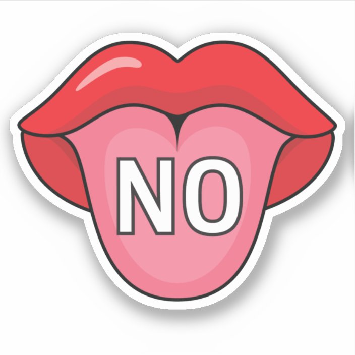 Tongue NO Sticker | Zazzle.com