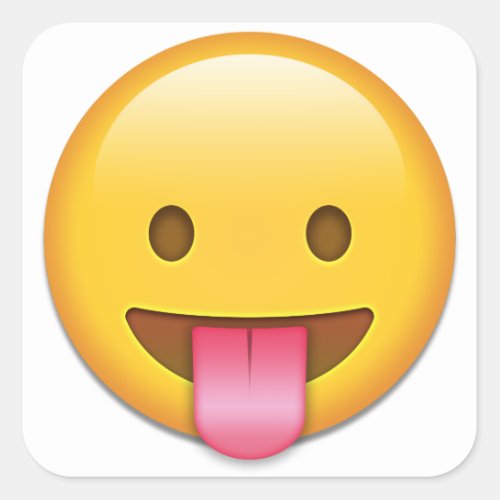 Tongue_Out Cheeky Emoji Square Sticker