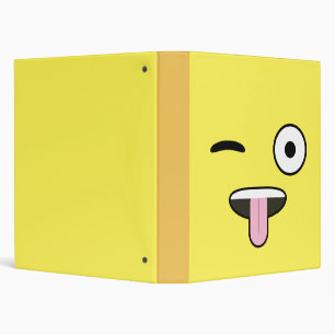 Tongue out Emoji 3 Ring Binder