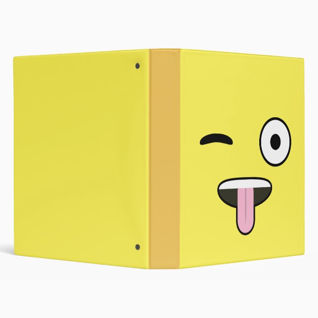 Tongue out Emoji 3 Ring Binder (Background)