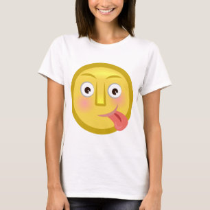 Tongue Out Emoji Funny Goofy Face T-Shirt