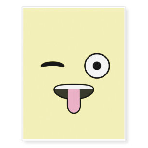 Tongue out Emoji Temporary Tattoos