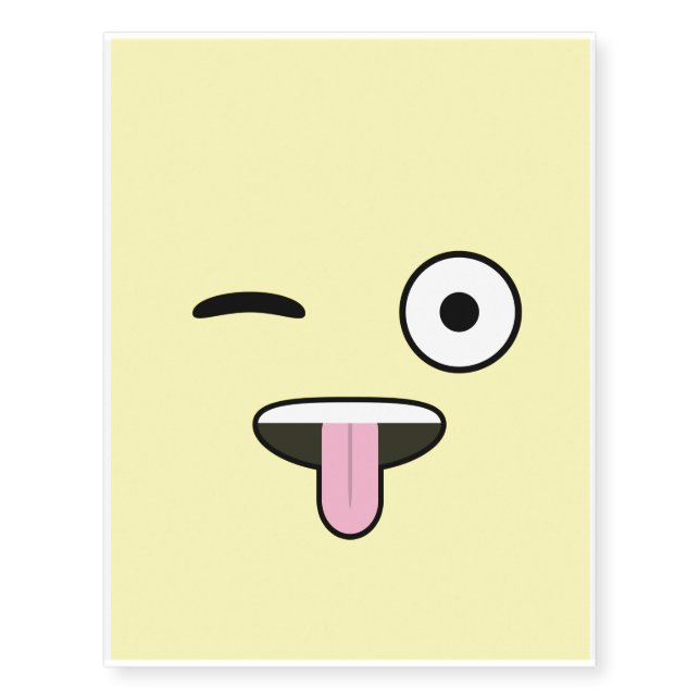 Tongue out Emoji Temporary Tattoos (Front)