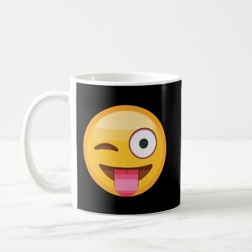 Tongue Out Emoji With Winking Eye Long Sleeve T Sh Coffee Mug