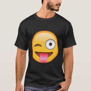 Tongue Out Emoji With Winking Eye Long Sleeve T Sh T-Shirt