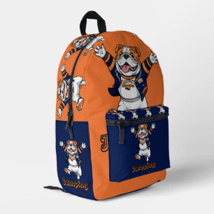 Tongue Out Fun   Playful Bulldog Design Printed Backpack
