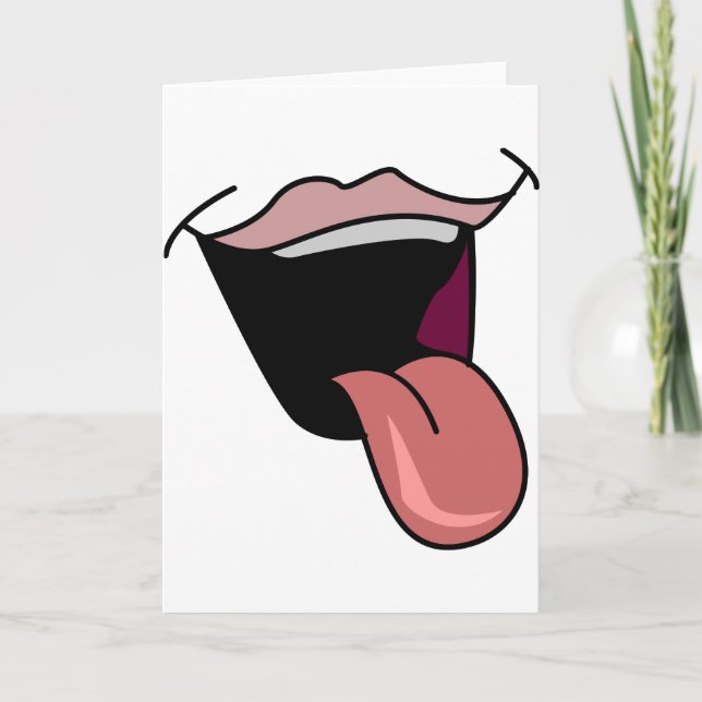 Tongue Out Greeting Cards (Front)