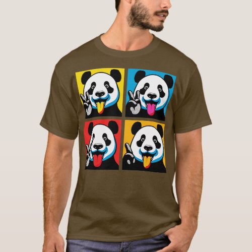 Tongue Out Panda Funny Panda Art T_Shirt