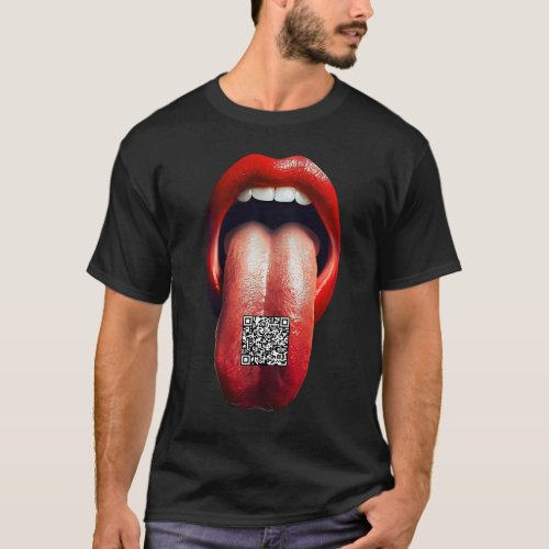 Tongue Out QR Code Social Media T_Shirt