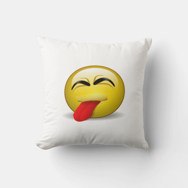 Tongue Out Throw Pillow (Front)