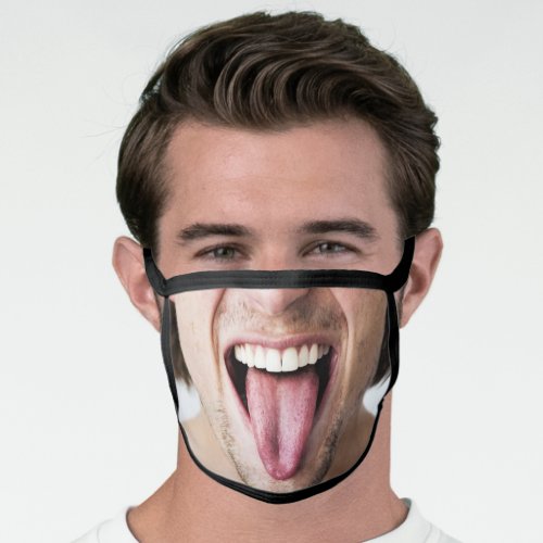 Tongue Sticking Out Man _ Add Your Photo _ Funny Face Mask