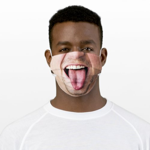 Tongue Sticking Out Man _ Funny _ Add Your Photo Adult Cloth Face Mask