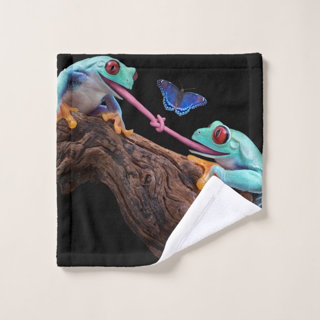 Tongue-tied frogs wash cloth (Wash Cloth)