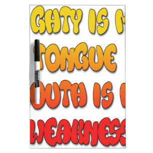 Tongue Tied: Funny Tongue Quote Colorful Text Art Dry-Erase Board