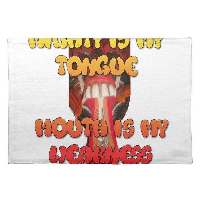 Tongue Tied: Funny Tongue Quote Colorful Text Art Placemat (Front)