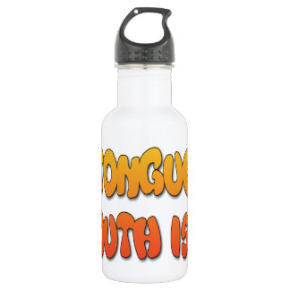 Tongue Tied: Funny Tongue Quote Colorful Text Art Stainless Steel Water Bottle