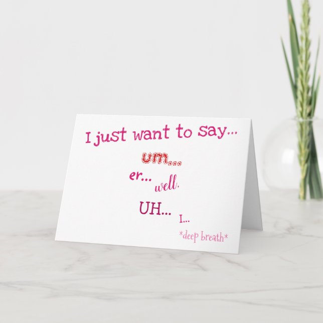 Tongue-tied I like you! Valentine Card (Front)