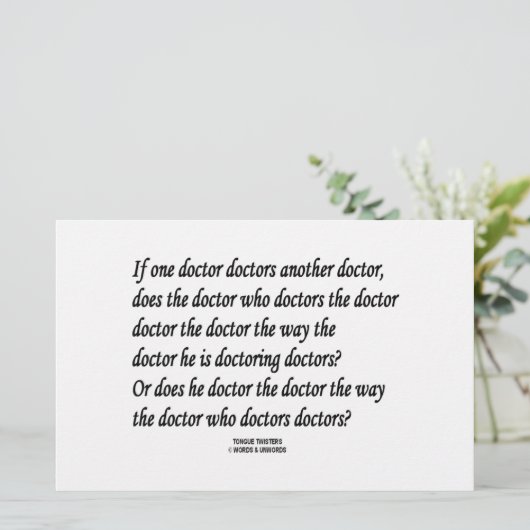 Tongue Twister Doctor Doctors Another Doctor (Standing Front)