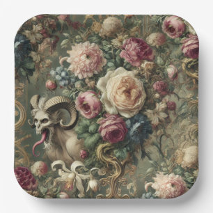 🩸 Tongue Whipped Blooms – Gothic Victorian Paper Plates