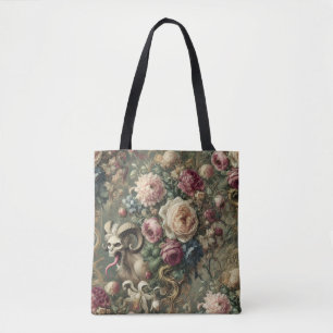 🩸 Tongue Whipped Blooms – Gothic Victorian Tote Bag