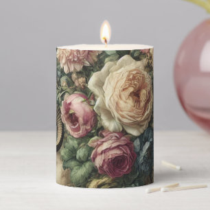 🩸 Tongue Whipped Blooms – Ritual in Solitaire Pillar Candle