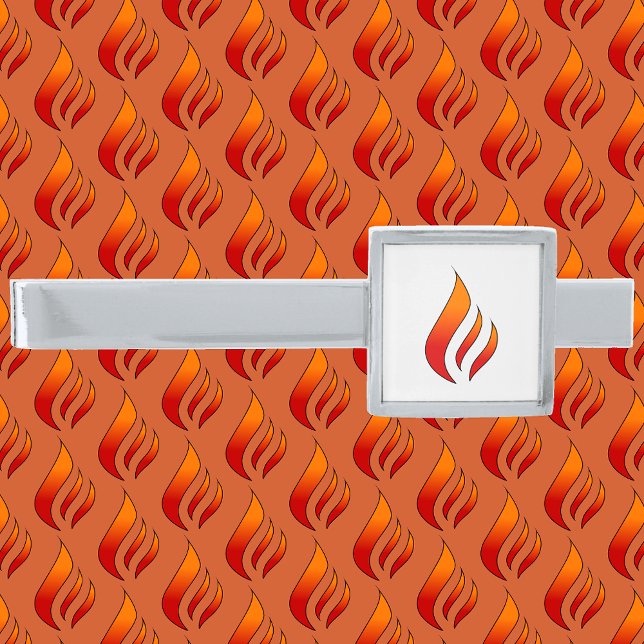 Tongues of Fire or Flame Silver Finish Tie Bar (Creator Uploaded)