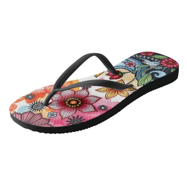 TONI ORIGINAL – Abstract Floral Flip Flops (Angled)