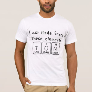Toni periodic table name shirt