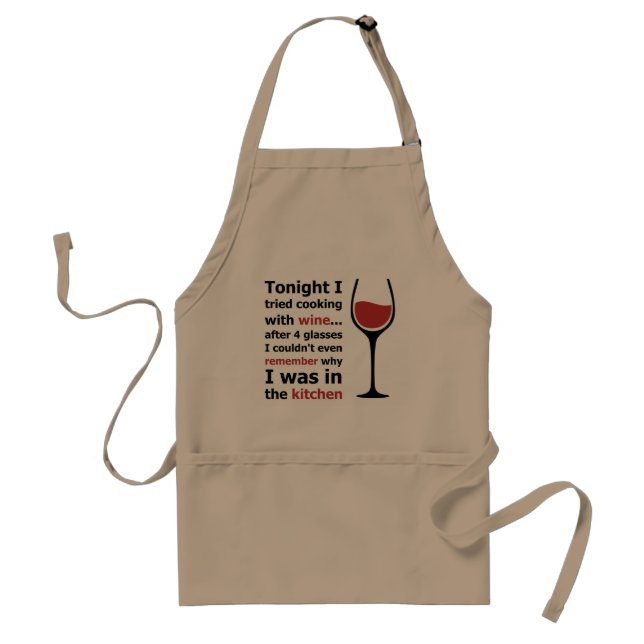 Tonight I tried cooking with wine... cook drink Adult Apron (Front)