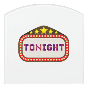 Tonight Movie Theater Marquee Door Sign