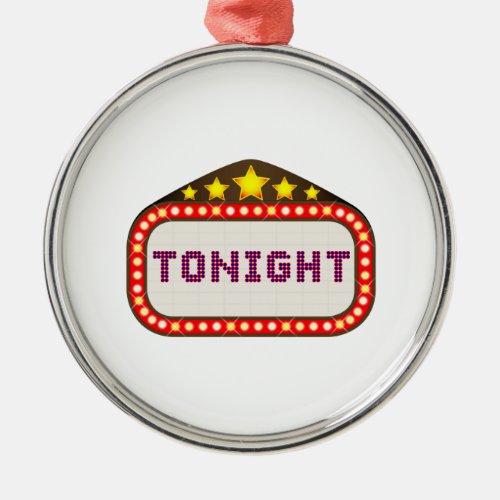 Tonight Movie Theater Marquee Metal Ornament