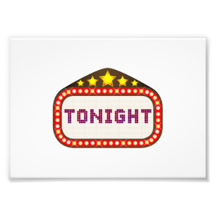 Tonight Movie Theater Marquee Photo Print
