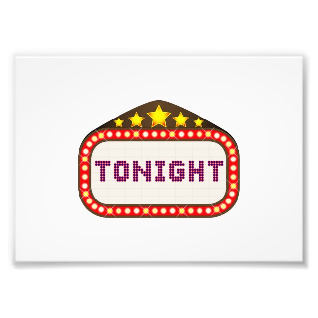 Tonight Movie Theater Marquee Photo Print (Front)
