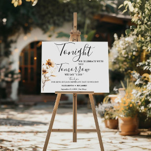 Tonight we celebrate we you rehearsal dinner sign