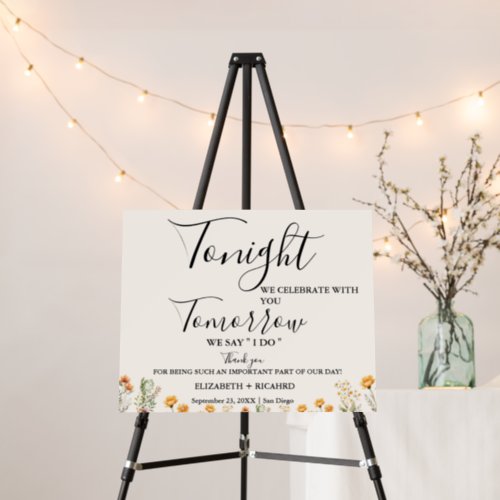Tonight we celebrate we you rehearsal dinner sign