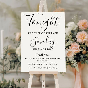 Tonight we celebrate wedding rehearsal dinner sign