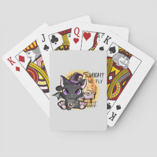 Tonight We Fly – Black Witch Cat Poker Cards